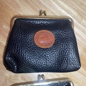 Dooney & Bourke Vintage Black Pebbled Leather Coin Purse large